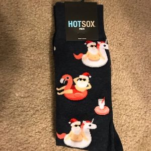 Men’s Christmas Santa flamingo socks